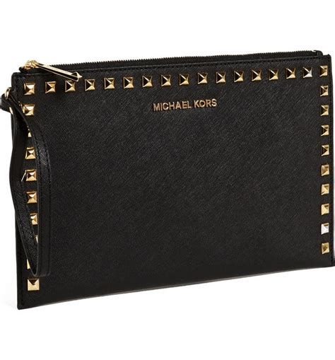 michael kors saffiano stud clutch|Michael Kors Saffiano Leather Clutch .